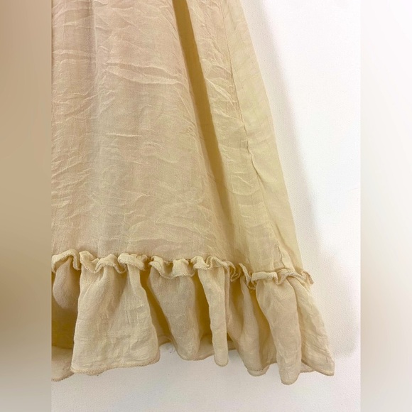 Miss Lili Womens Cream One shoulder Ruffle Dress SzL (sku331) - Picture 6 of 14